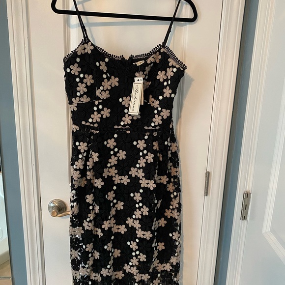 Shoshanna floral lace midi dress spaghetti strap - Picture 3 of 3